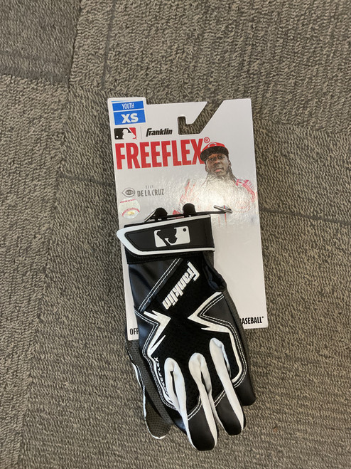 Vist Large View of Product Image Which is Used Franklin FREEFLEX BB/SB Batting Gloves Black XS