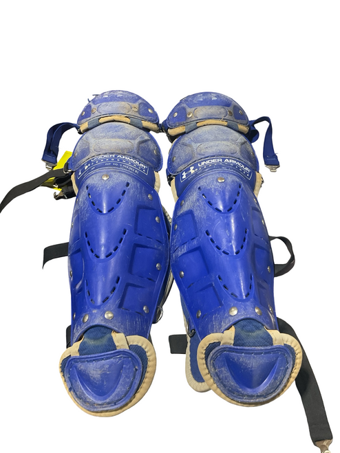 Vist Large View of Product Image Which is Used Under Armour ROYAL BLUE SHINGUARDS Catchers Leg Guards Royal Blue Junior