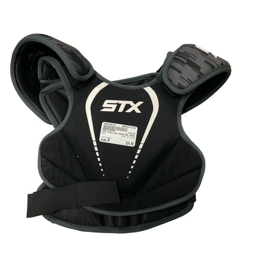 Vist Large View of Product Image Which is Used STX STALLION Lacrosse Shoulder Pads Black Junior