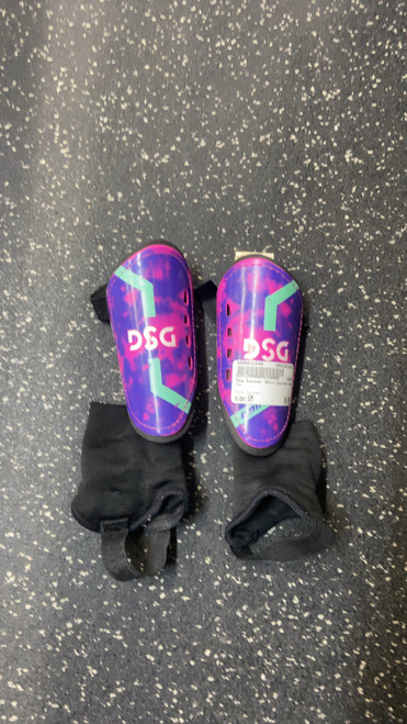 Vist Large View of Product Image Which is Used Dsg Soccer Shin Guards Youth Purple SM