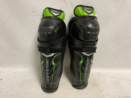 Vist Large View of Product Image Which is Used Bauer SUPREME ONE.6 Junior Shin Guards Black 13"
