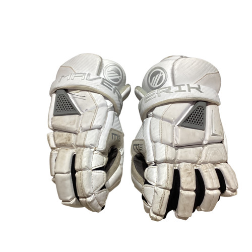 Vist Large View of Product Image Which is Used Maverik M5 Lacrosse Gloves Mens White 13"