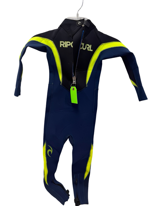 Vist Large View of Product Image Which is Used Rip Curl DAWN PATROL E4 Sealed 3/2mm Junior Full Suit / Wetsuit Navy Blue JR 08
