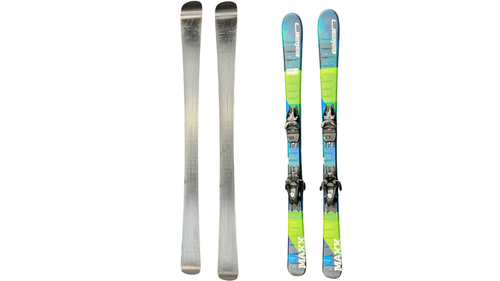 Vist Large View of Product Image Which is Used Elan MAXX 130 Boys DH Ski/Binding Green And Royal Blue 130 cm