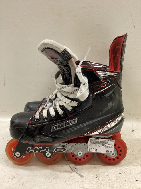 Vist Large View of Product Image Which is Used Bauer JR CHASSIS X2.7 Junior Aggressive Skates Black Junior 05