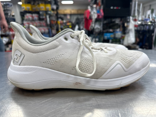 Vist Large View of Product Image Which is Used Foot Joy FLEX Mens Golf Shoes White Senior 10.5