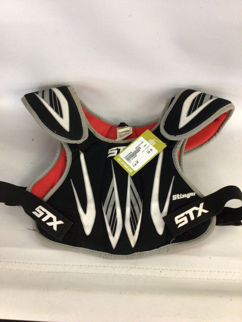 Vist Large View of Product Image Which is Used STX STINGER Lacrosse Shoulder Pads Black SM