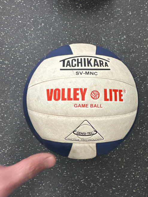Vist Large View of Product Image Which is Used Tachikara VOLLEY LITE SV-MNC Indoor VB White And Navy Blue