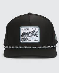 Vist Large View of Product Image Which is New WAGGLE BAIT & TACKLE HAT BLK