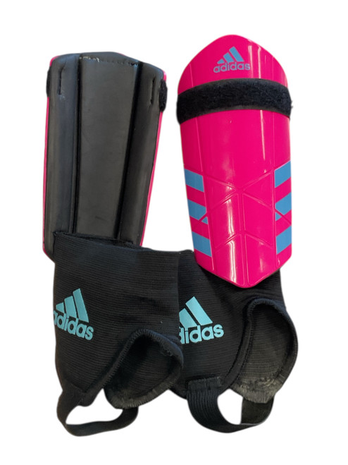 Vist Large View of Product Image Which is Used Adidas Soccer Shin Guards Youth Pink XS