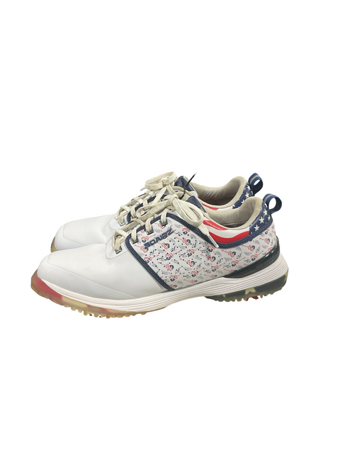 Vist Large View of Product Image Which is Used Sqairz Mens Golf Shoes White/Red/Navy Senior 12