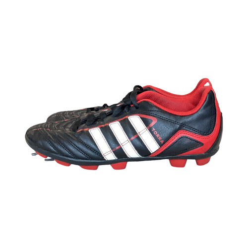 Vist Large View of Product Image Which is Used Adidas Soccer Cleats Black/Red Junior 04.5