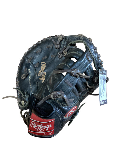 Vist Large View of Product Image Which is Used Rawlings R115FBM BB/SB First Base RH Throw Black 11 1/2"