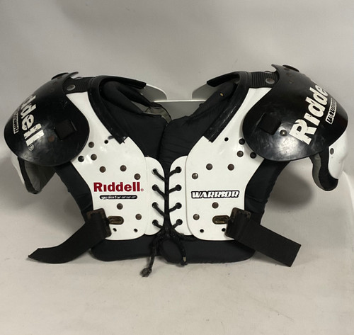 Vist Large View of Product Image Which is Used Riddell WARRIOR FB Shoulder Pads White SM