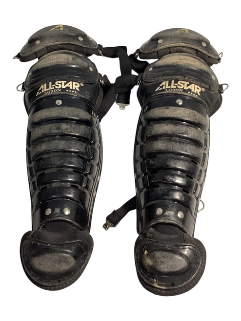 Vist Large View of Product Image Which is Used All-Star LG3DN Catchers Leg Guards Black Youth