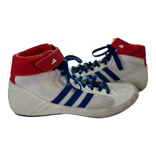 Vist Large View of Product Image Which is Used Adidas Wrestling Shoes White Senior 5.5