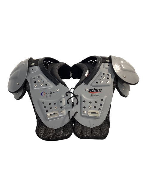 Vist Large View of Product Image Which is Used Schutt Y FLEX FB Shoulder Pads Grey XL