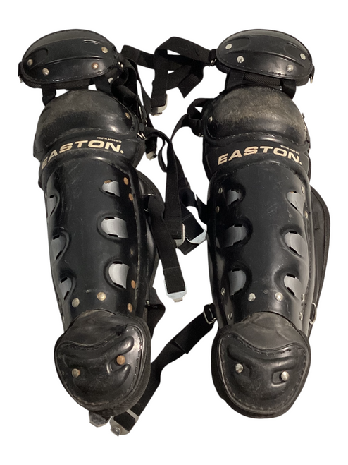 Vist Large View of Product Image Which is Used Easton SHIN GUARDS Catchers Leg Guards Black Junior
