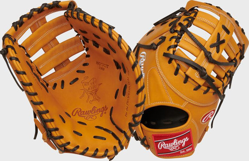 Vist Large View of Product Image Which is Used Rawlings HEART OF THE HIDE PROTDCTT BB/SB First Base RH Throw Tan 13"