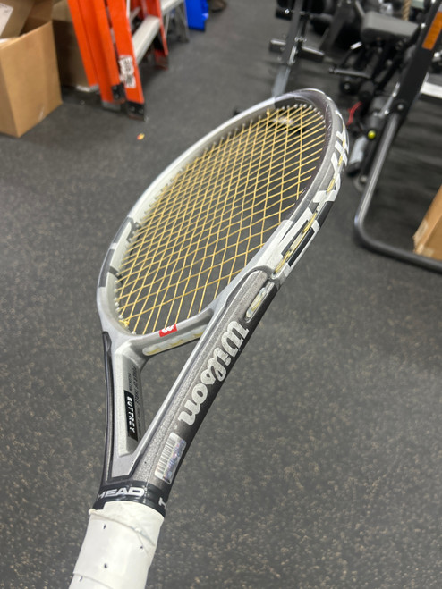Vist Large View of Product Image Which is Used Wilson TRIAD 3 Adult Tennis Racquet Black Unknown