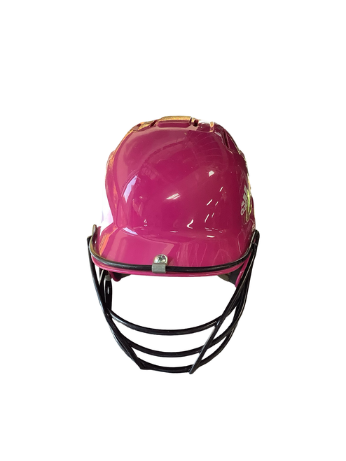 Vist Large View of Product Image Which is Used Adidas HP YTH SMALL HELMET W MASK Batting Helmet w/Mask Pink SM