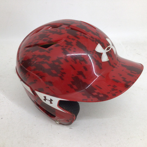 Vist Large View of Product Image Which is Used Under Armour CONVERGE 5 7/8 - 6 3/4 BB HELMET Batting Helmet No Mask Red One Size