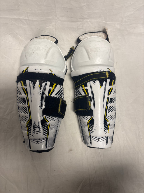Vist Large View of Product Image Which is Used Bauer SURPEME Junior Shin Guards White 10"