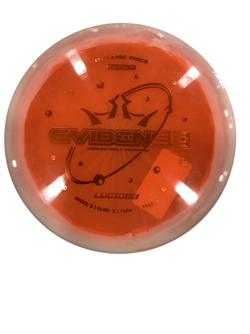 Vist Large View of Product Image Which is Used Dynamic Discs LUCID ICE EVIDENCE Disc Golf Mid Range Orange