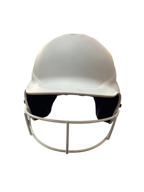 Vist Large View of Product Image Which is Used RIP-IT WHITE HELMET W MASK Batting Helmet w/Mask White M/L