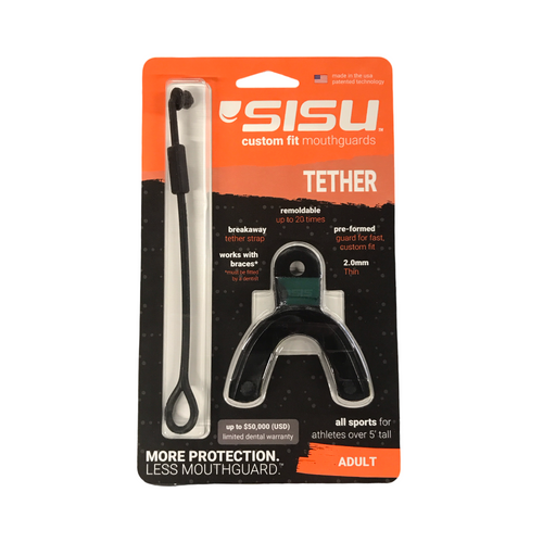 Vist Large View of Product Image Which is New Sisu Tethered Mouthguard Adult black