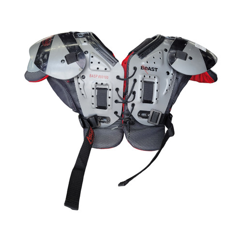Vist Large View of Product Image Which is Used Adams BEAST YOUTH 80-100 SHOULDERPADS FB Shoulder Pads Grey S/M