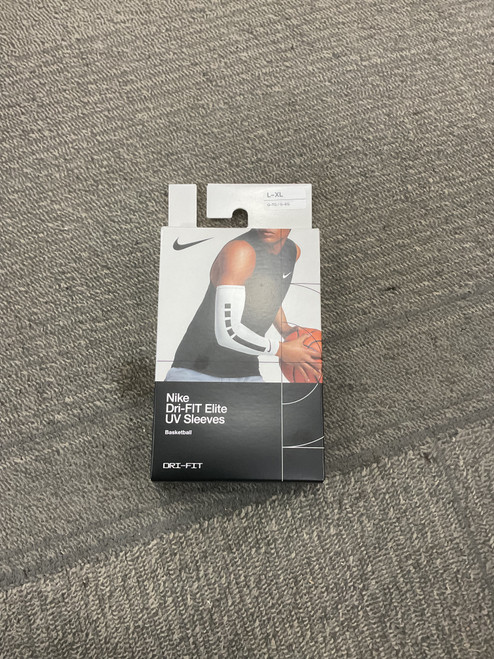 Vist Large View of Product Image Which is Used Nike DRI-FIT ELITE UV SLEEVES Basketball Other White L/XL