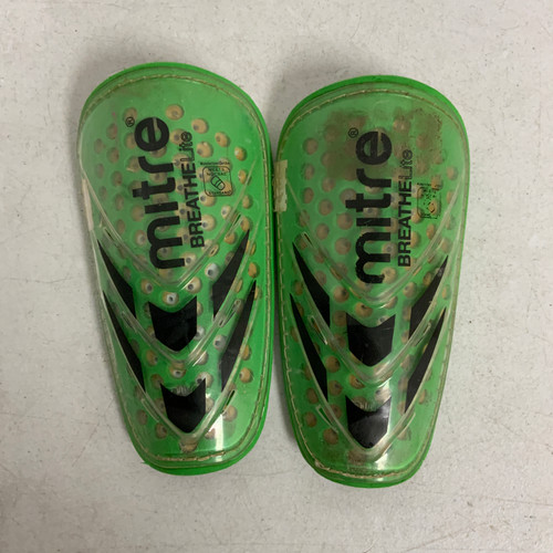 Vist Large View of Product Image Which is Used Mitre Soccer Shin Guards Junior Green Junior
