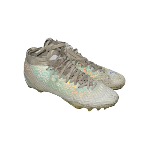 Vist Large View of Product Image Which is Used Under Armour Adult FB Cleats White Senior 10