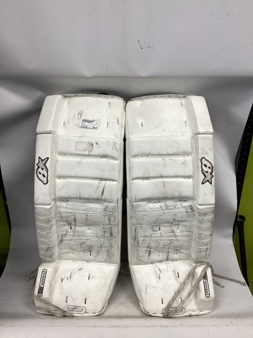 Vist Large View of Product Image Which is Used Brians H SERIES Goalie Leg Pads Senior White 31"