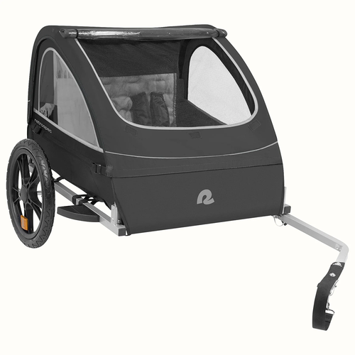 Vist Large View of Product Image Which is New Retrospec Rover Kids Bike Trailer Black- Double