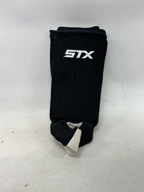 Vist Large View of Product Image Which is Used STX REVERSABLE Lacrosse Shin Guards White And Black SM