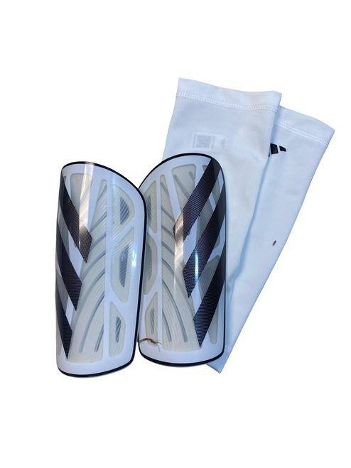 Vist Large View of Product Image Which is Used Adidas Soccer Shin Guards Junior White SM