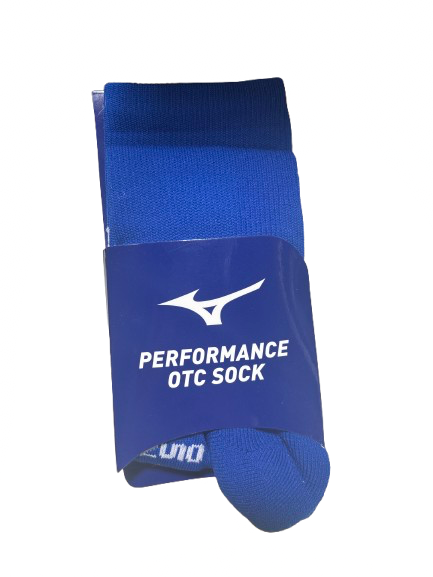 Vist Large View of Product Image Which is Used Mizuno PERFORMANCE OTC SOCK 1 SZ BB/SB Accessory Royal Blue Senior