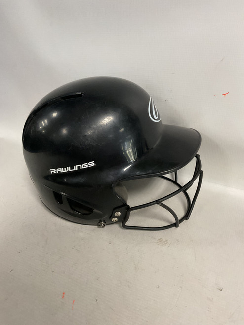 Vist Large View of Product Image Which is Used Rawlings SOFTBALL HELMET Batting Helmet w/Mask Black XS/S