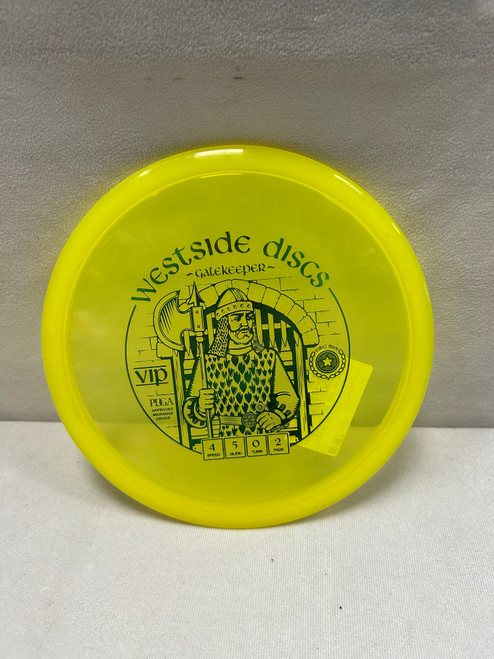 Vist Large View of Product Image Which is Used Westside VIP GATEKEEPER Disc Golf Mid Range Yellow