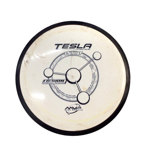 Vist Large View of Product Image Which is Used MVP FISSION TESLA Disc Golf Driver White