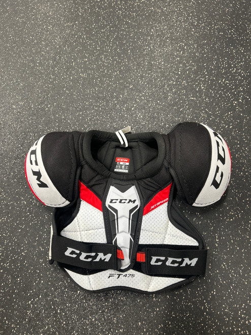 Vist Large View of Product Image Which is Used CCM JETSPEED FT475 Junior Shoulder Pads LG