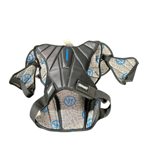Vist Large View of Product Image Which is Used Warrior EVO Lacrosse Shoulder Pads Black MD