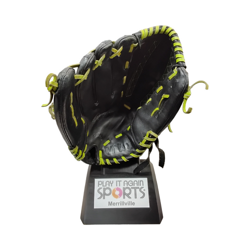 Vist Large View of Product Image Which is Used Wilson A440 LH Throw Fastpitch Gloves Black 12"