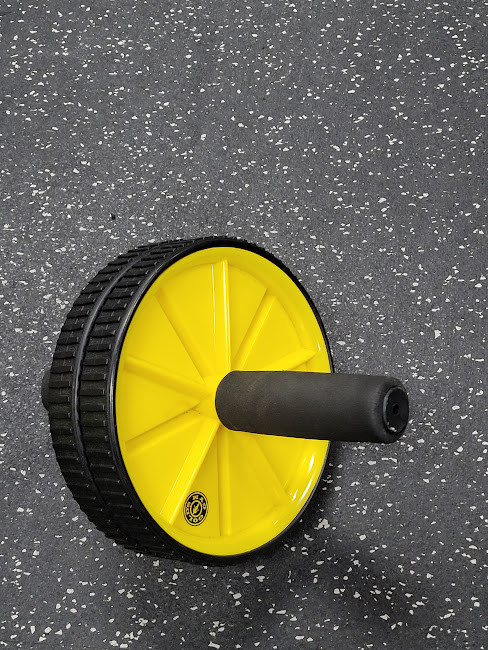 Vist Large View of Product Image Which is Used Golds Gym Exercise Ab Wheel Black