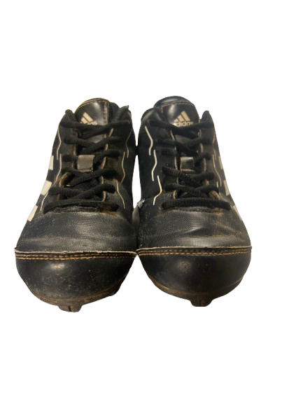 Vist Large View of Product Image Which is Used Adidas 3 STRIPE BASEBALL CLEAT JNR 1 BB/SB Cleats Black Junior 01