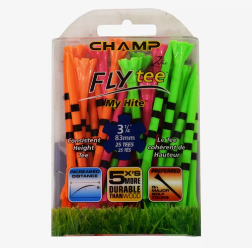 Vist Large View of Product Image Which is New FLY TEE 3 1/4 NEON MIX 25CT