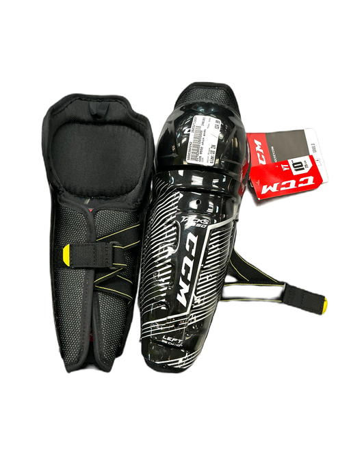 Vist Large View of Product Image Which is Used CCM 9550 Youth Shin Guards Black 10"