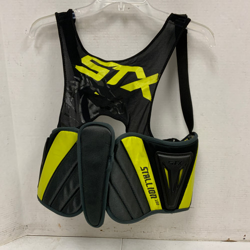 Vist Large View of Product Image Which is Used STX STALLION 100 Lacrosse Rib Pads Black MD